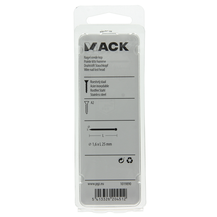 Load image into Gallery viewer, Mack 1019890 - nagel ronde kop inox a2 35 st 1,6 x 25 mm | 10 stuks