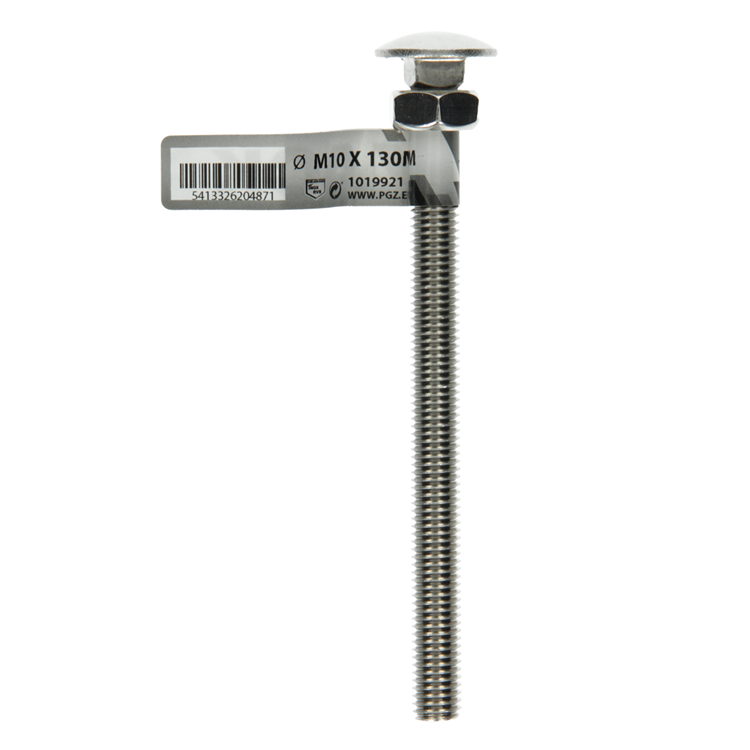 Load image into Gallery viewer, Mack 1019921 - houtbout + moer roestvrijstaal 1 st m10 x 130mm | 10 stuks