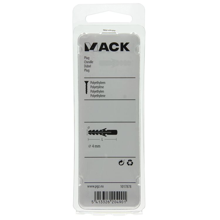 Load image into Gallery viewer, Mack 1017878 - plug polyethyleen 50 st 4 mm | 10 stuks