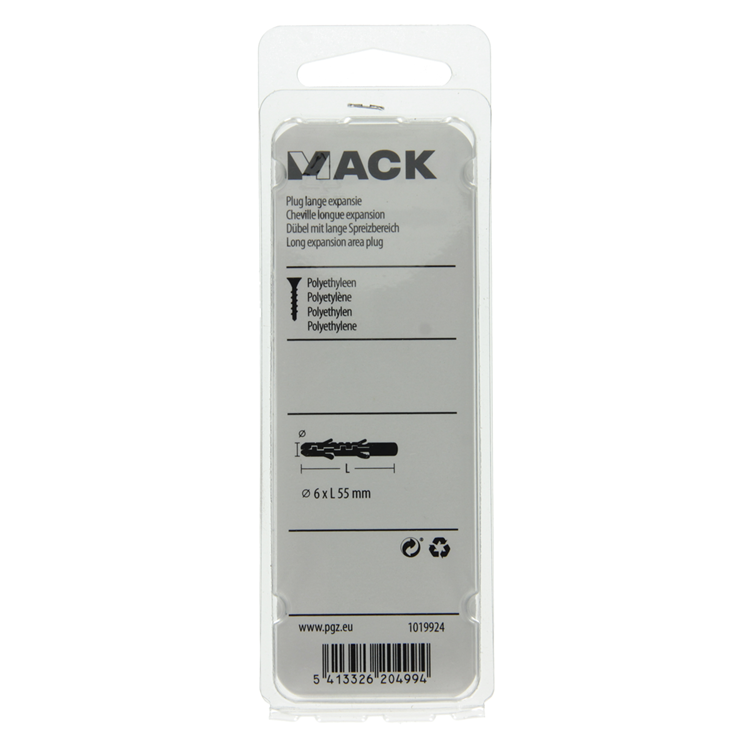Load image into Gallery viewer, Mack 1019924 - plug lange expansie polyethyl 12 st 6 x 55 mm | 5 stuks