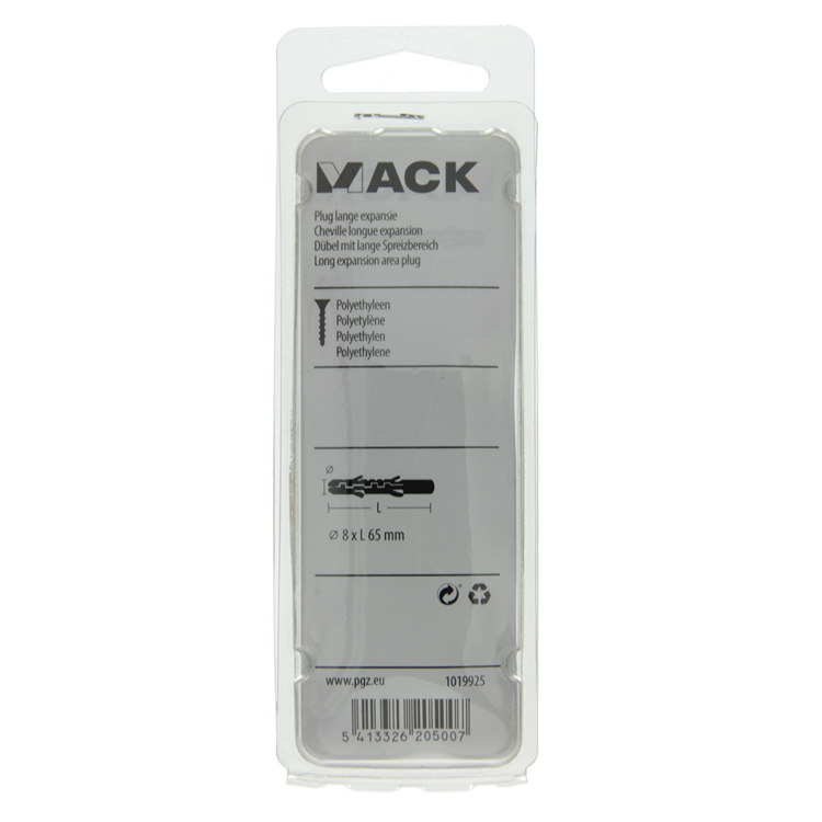 Load image into Gallery viewer, Mack 1019925 - plug lange expansie polyethyl 10 st 8 x 65 mm | 5 stuks