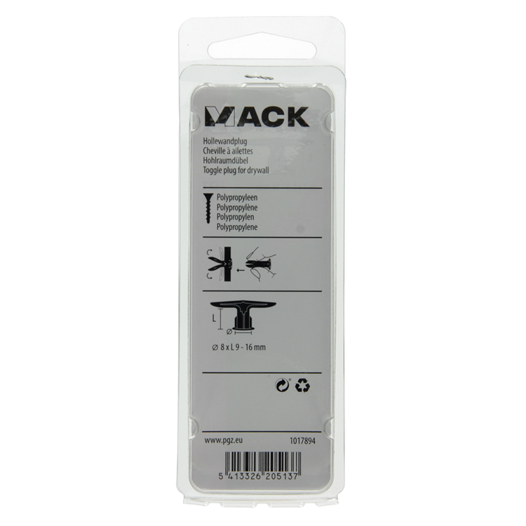 Load image into Gallery viewer, Mack 1017894 - hollewandplug nylon 4 st tb | 10 stuks