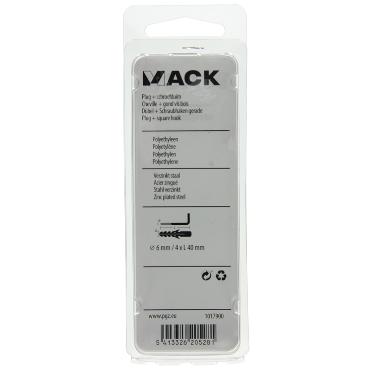 Load image into Gallery viewer, Mack 1017900 - plug + schroefduim polyeth 8 st 6mm 4x40mm | 5 stuks