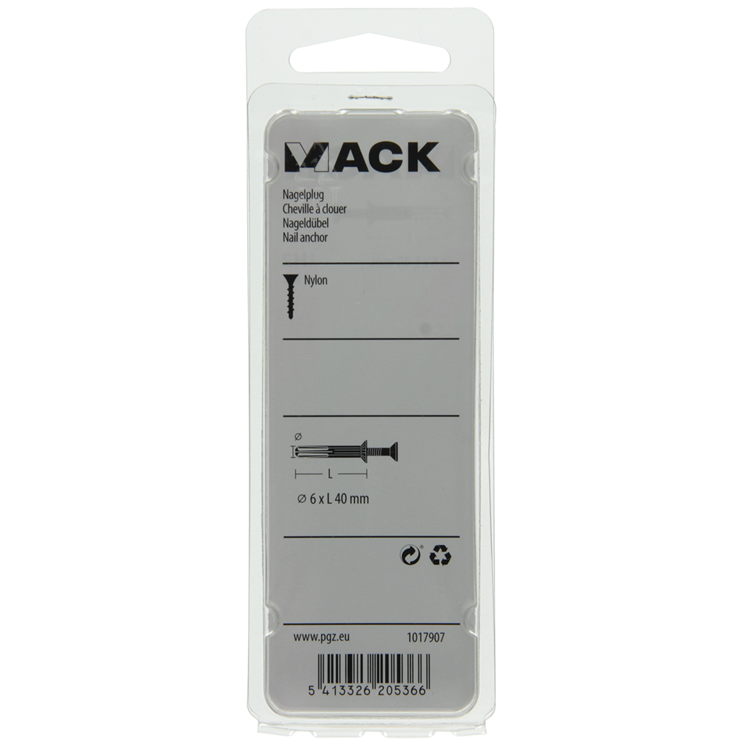 Load image into Gallery viewer, Mack 1017907 - nylon nagelplug polyamide 12 st 6 x 40 mm | 5 stuks