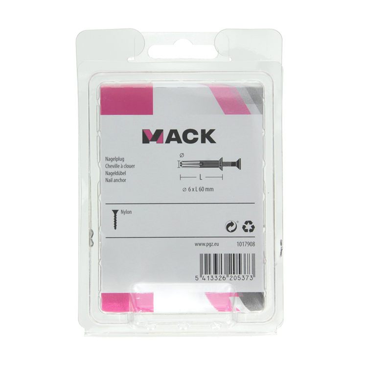Load image into Gallery viewer, Mack 1017908 - nylon nagelplug polyamide 10 st 6 x 60 mm | 5 stuks