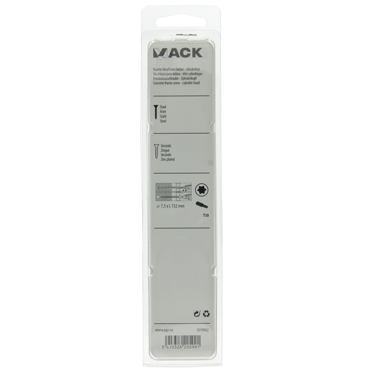 Load image into Gallery viewer, Mack 1019962 - beton raamschroef verzinkt cil.kop 8st 7,5 x 132 mm | 5 stuks