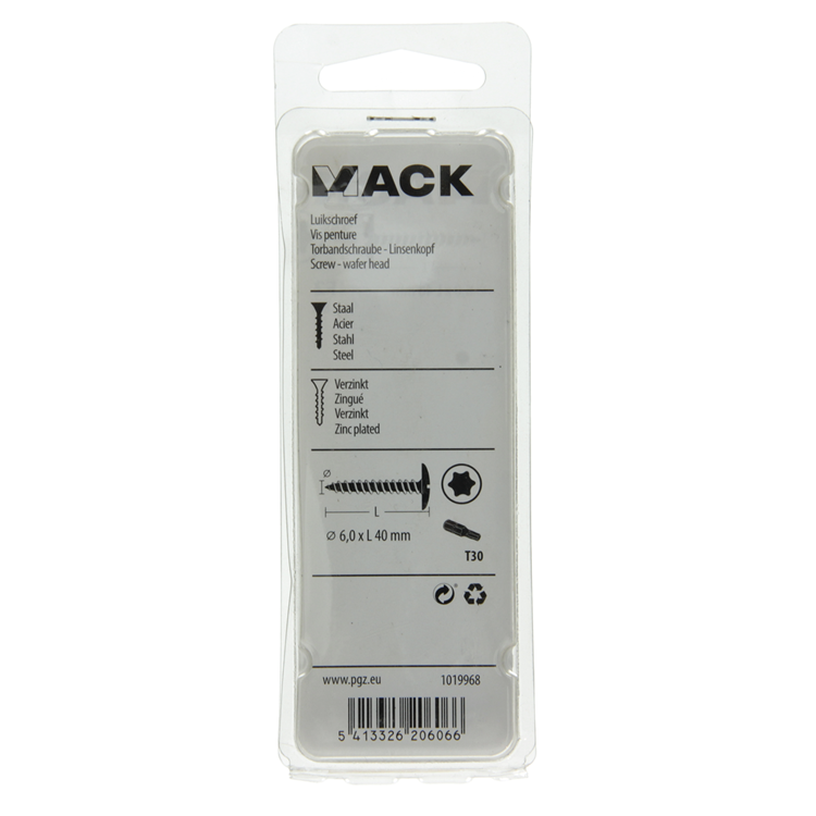 Afbeelding laden in galerijviewer, Mack 1019968 - luikschroef zwart 6,0 x 40 mm 8st | 5 stuks