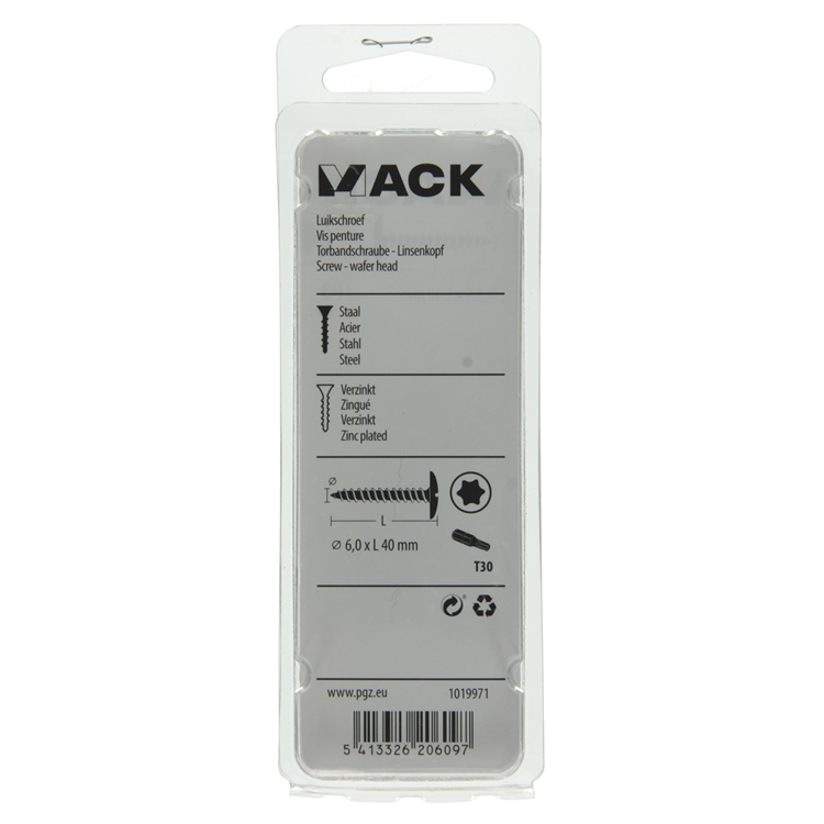 Load image into Gallery viewer, Mack 1019971 - luikschroef geel verzinkt 6,0 x 40 mm 9st | 5 stuks