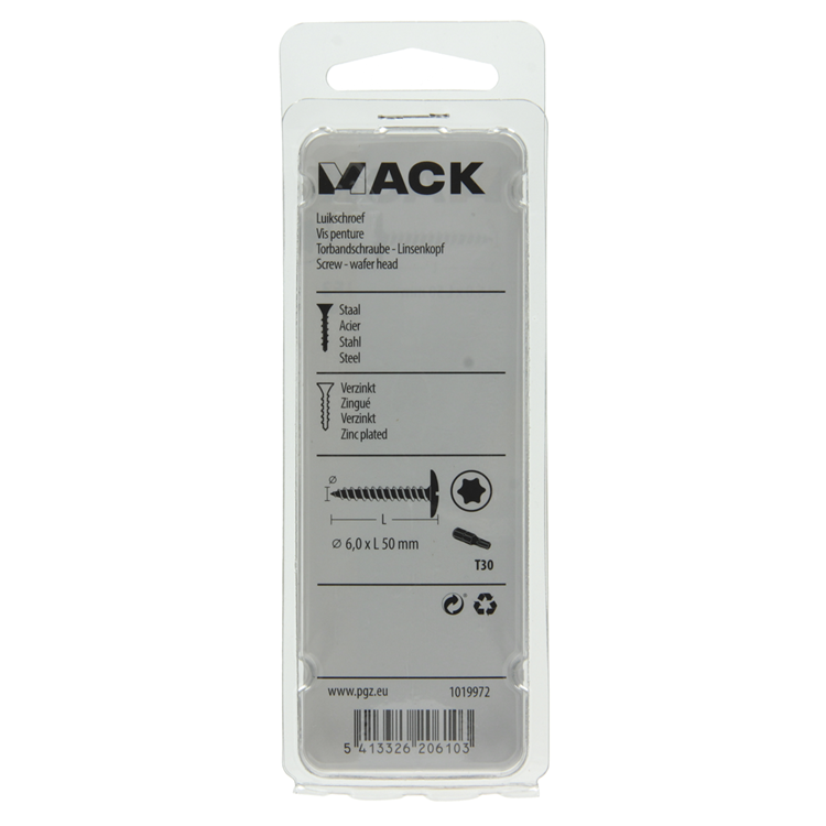 Load image into Gallery viewer, Mack 1019972 - luikschroef geel verzinkt 6,0 x 50 mm 8st | 5 stuks