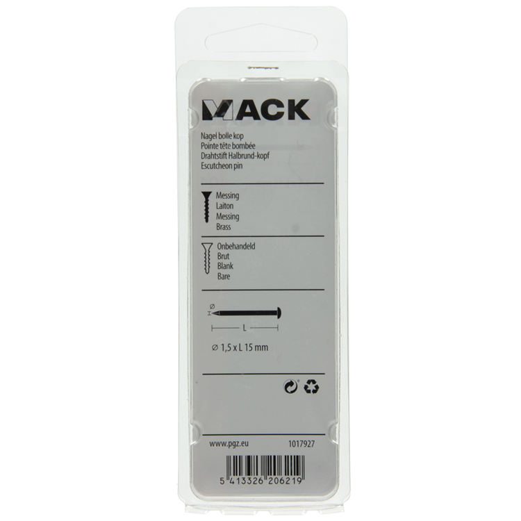 Load image into Gallery viewer, Mack 1017927 - nagel bolle kop messing 100 gr1,5 x 15 mm | 5 stuks