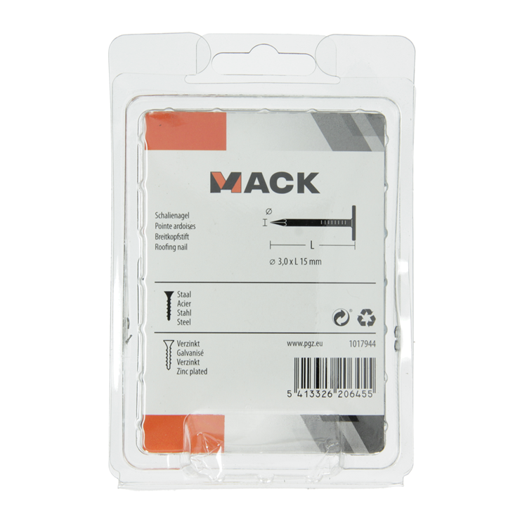 Load image into Gallery viewer, Mack 1017944 - schalienagel staal verzinkt 250 gr 3,0 x 15 mm | 5 stuks