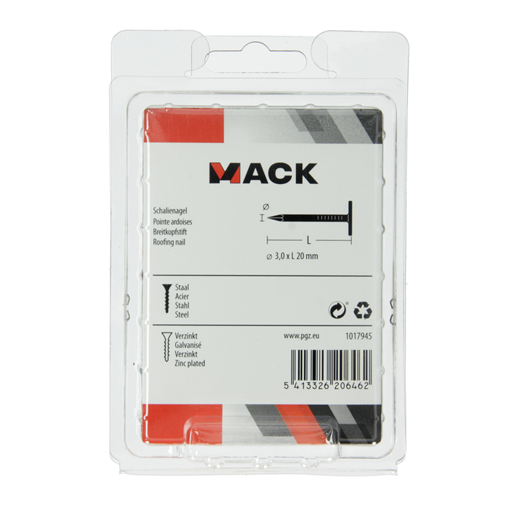 Load image into Gallery viewer, Mack 1017945 - schalienagel staal verzinkt 250 gr 3,0 x 20 mm | 5 stuks