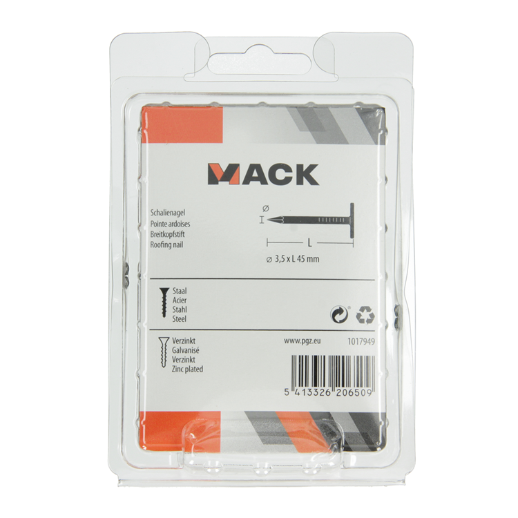 Load image into Gallery viewer, Mack 1017949 - schalienagel staal verzinkt 250 gr 3,5 x 45 mm | 5 stuks