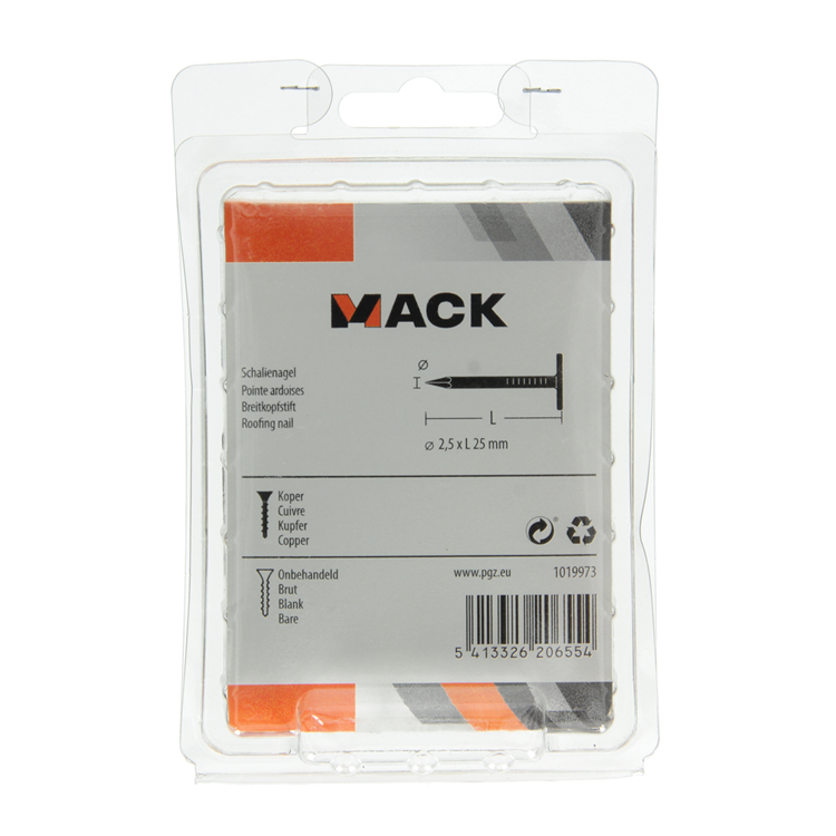 Load image into Gallery viewer, Mack 1019973 - schalienagel koper 180 gr 2,5 x 25mm | 5 stuks