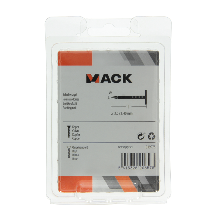 Load image into Gallery viewer, Mack 1019975 - schalienagel koper 180 gr 3,0 x 40mm | 5 stuks