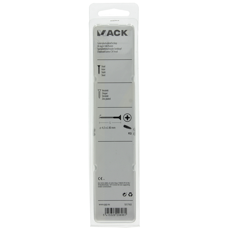 Load image into Gallery viewer, Mack 1017983 - spaanplaatschroef vz kop geelverz. 20st 4,5 x 80 mm | 5 stuks