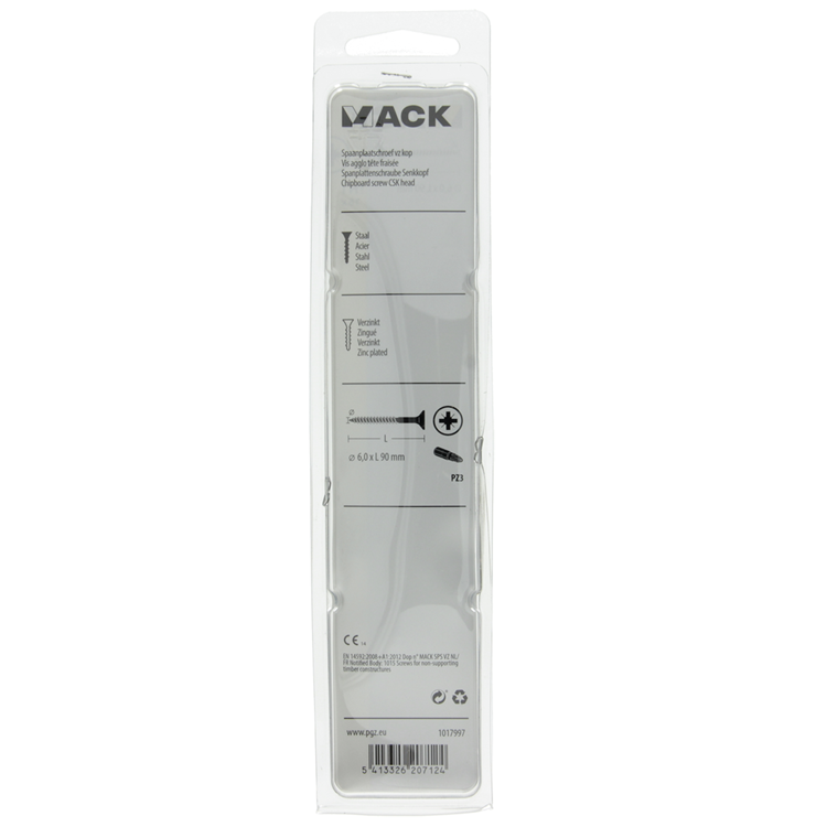 Load image into Gallery viewer, Mack 1017997 - spaanplaatschroef vz kop geelverz. 16st 6,0 x 90 mm | 5 stuks