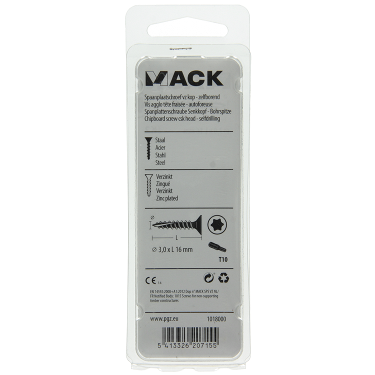 Load image into Gallery viewer, Mack 1018000 - spaanplschr.vzkop-zelfb. geelverz 200 st 3,0 x 16 mm | 5 stuks