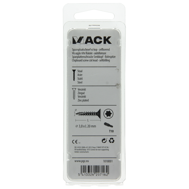 Load image into Gallery viewer, Mack 1018001 - spaanplschr.vzkop-zelfb. geelverz.175 st 3,0 x 20 mm | 5 stuks