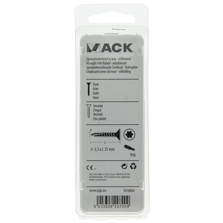 Load image into Gallery viewer, Mack 1018004 - spaanplschr.vzkop-zelfb. geelverz. 85 st 3,5 x 25 mm | 5 stuks