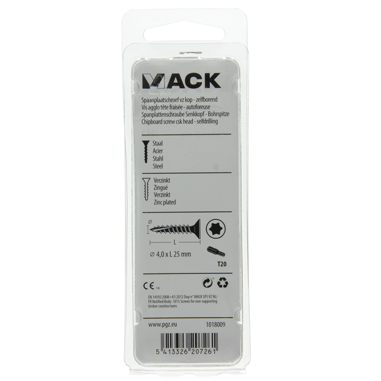 Afbeelding laden in galerijviewer, Mack 1018009 - spaanplschr.vzkop-zelfb. geelverz. 70 st 4,0 x 25 mm | 5 stuks