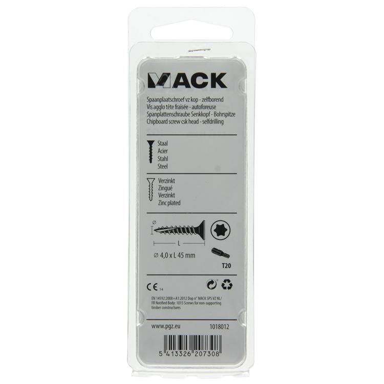 Load image into Gallery viewer, Mack 1018012 - spaanplschr.vzkop-zelfb. geelverz. 35 st 4,0 x 45 mm | 5 stuks