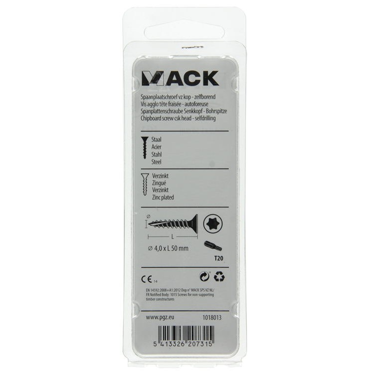 Load image into Gallery viewer, Mack 1018013 - spaanplschr.vzkop-zelfb. geelverz. 30 st 4,0 x 50 mm | 5 stuks