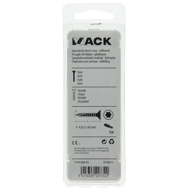 Load image into Gallery viewer, Mack 1018014 - spaanplschr.vzkop-zelfb. geelverz. 25 st 4,0 x 60 mm | 5 stuks
