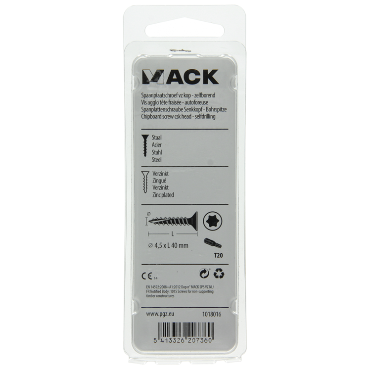 Load image into Gallery viewer, Mack 1018016 - spaanplschr.vzkop-zelfb. geelverz. 35 st 4,5 x 40 mm | 5 stuks