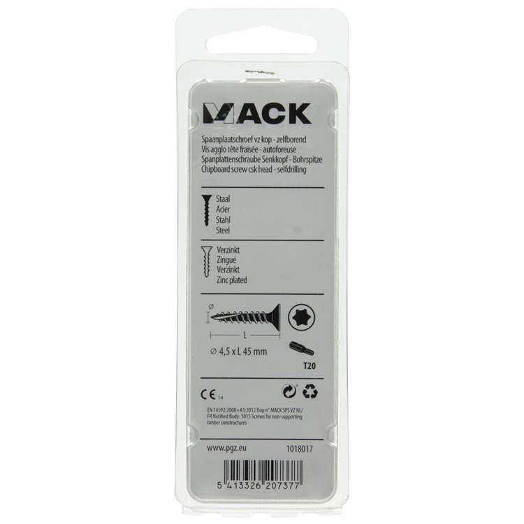 Load image into Gallery viewer, Mack 1018017 - spaanplschr.vzkop-zelfb. geelverz. 30 st 4,5 x 45 mm | 5 stuks