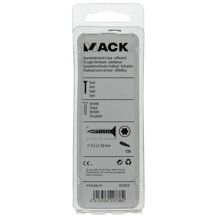 Load image into Gallery viewer, Mack 1018018 - spaanplschr.vzkop-zelfb. geelverz. 28 st 4,5 x 50 mm | 5 stuks