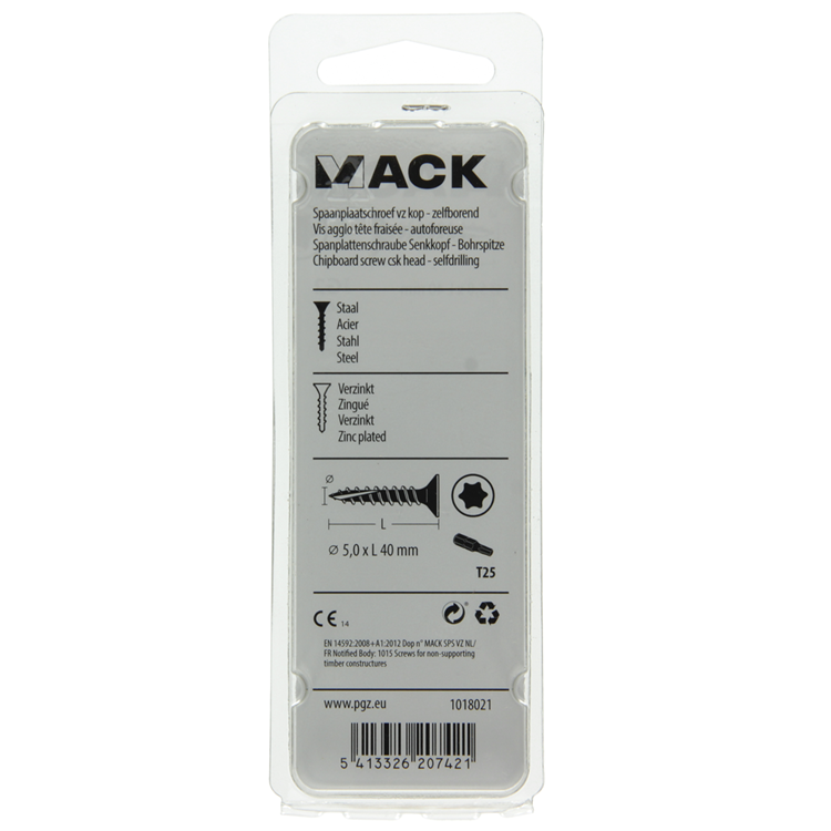 Load image into Gallery viewer, Mack 1018021 - spaanplschr.vzkop-zelfb. geelverz. 26 st 5,0 x 40 mm | 5 stuks