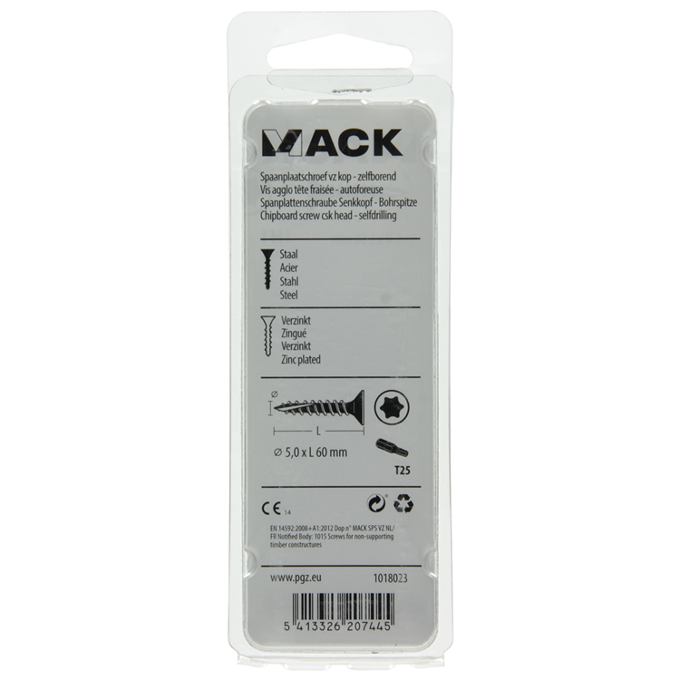 Load image into Gallery viewer, Mack 1018023 - spaanplschr.vzkop-zelfb. geelverz. 20 st 5,0 x 60 mm | 5 stuks