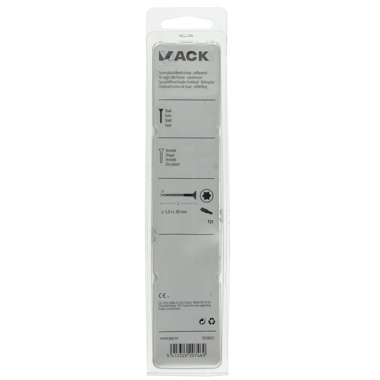 Load image into Gallery viewer, Mack 1018025 - spaanplschr.vzkop-zelfb. geelverz. 20 st 5,0 x 80 mm | 5 stuks