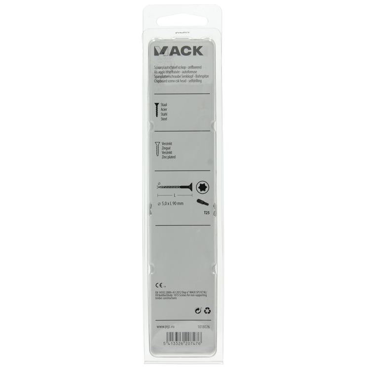 Load image into Gallery viewer, Mack 1018026 - spaanplschr.vzkop-zelfb. geelverz. 18 st 5,0 x 90 mm | 5 stuks