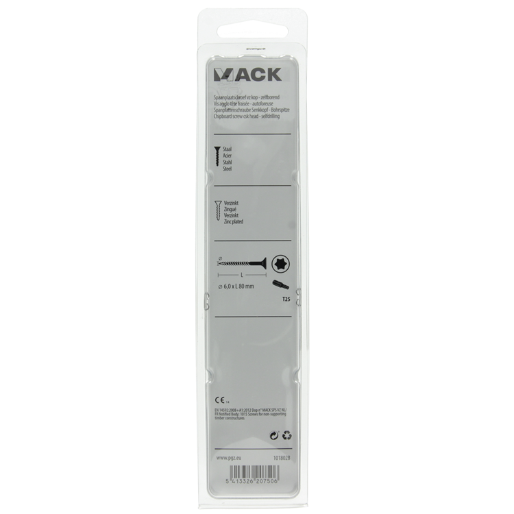 Load image into Gallery viewer, Mack 1018028 - spaanplschr.vzkop-zelfb. geelverz. 18 st 6,0 x 80 mm | 5 stuks