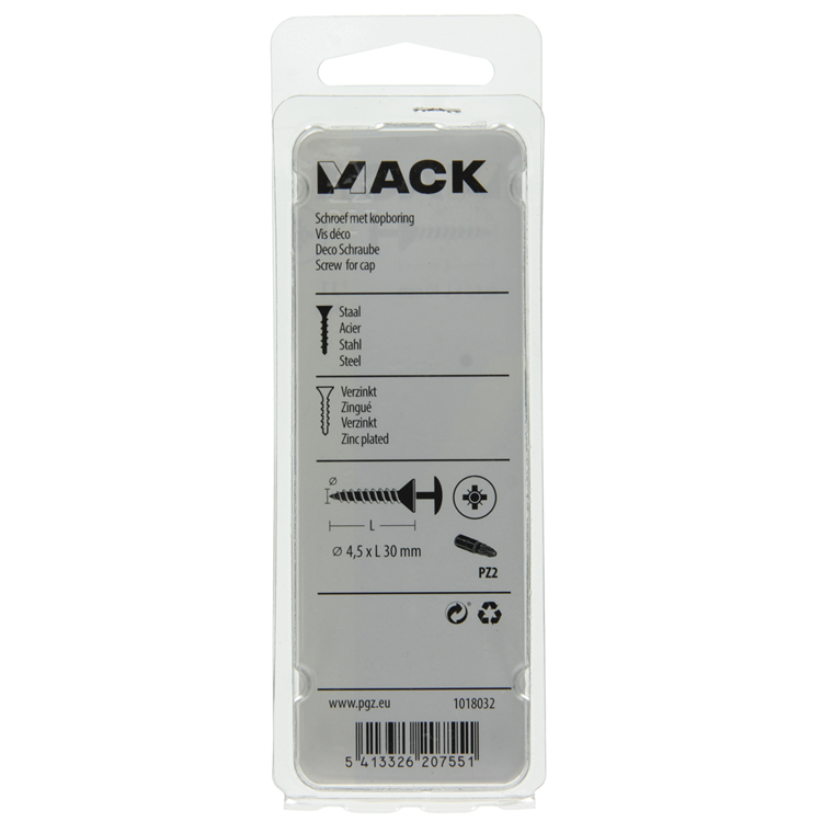 Load image into Gallery viewer, Mack 1018032 - schroef met kopboring staal verz. 40 st 4,5 x 30 mm | 5 stuks