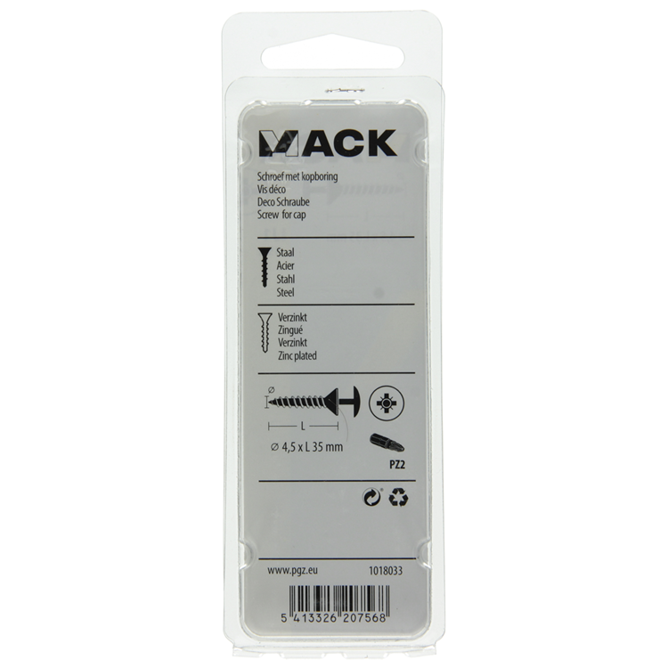 Load image into Gallery viewer, Mack 1018033 - schroef met kopboring staal verz. 35 st 4,5 x 35 mm | 5 stuks