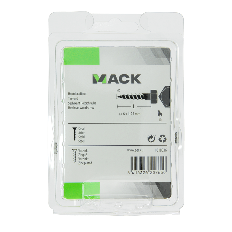 Load image into Gallery viewer, Mack 1018036 - houtdraadbout staal verzinkt 42 st 6 x 25 mm | 5 stuks