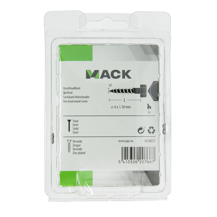 Load image into Gallery viewer, Mack 1018037 - houtdraadbout staal verzinkt 40 st 6 x 30 mm | 5 stuks