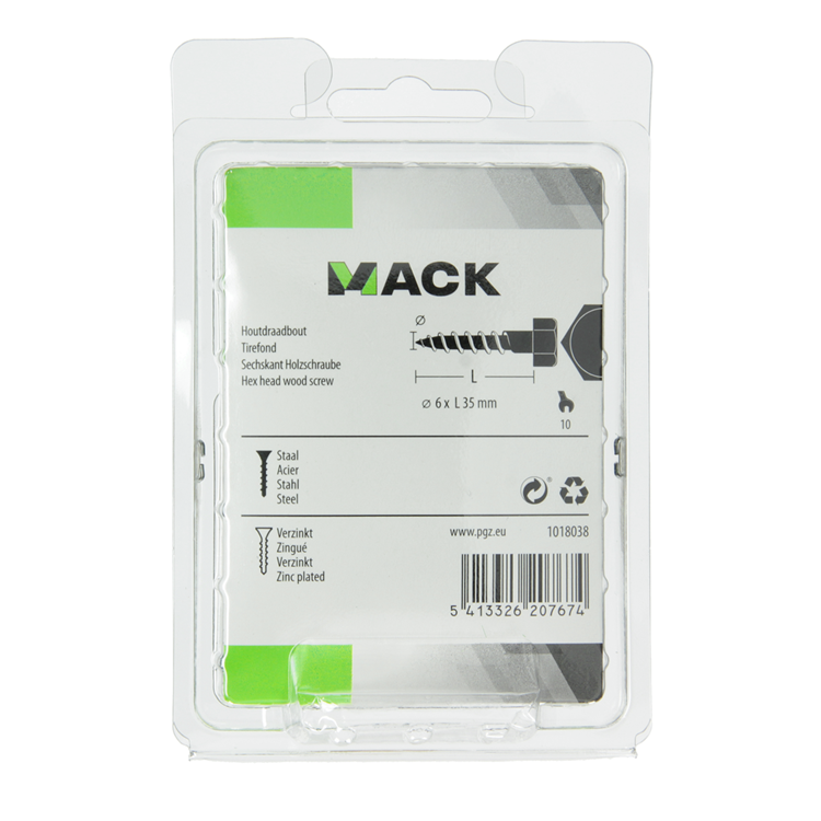 Load image into Gallery viewer, Mack 1018038 - houtdraadbout staal verzinkt 35 st 6 x 35 mm | 5 stuks