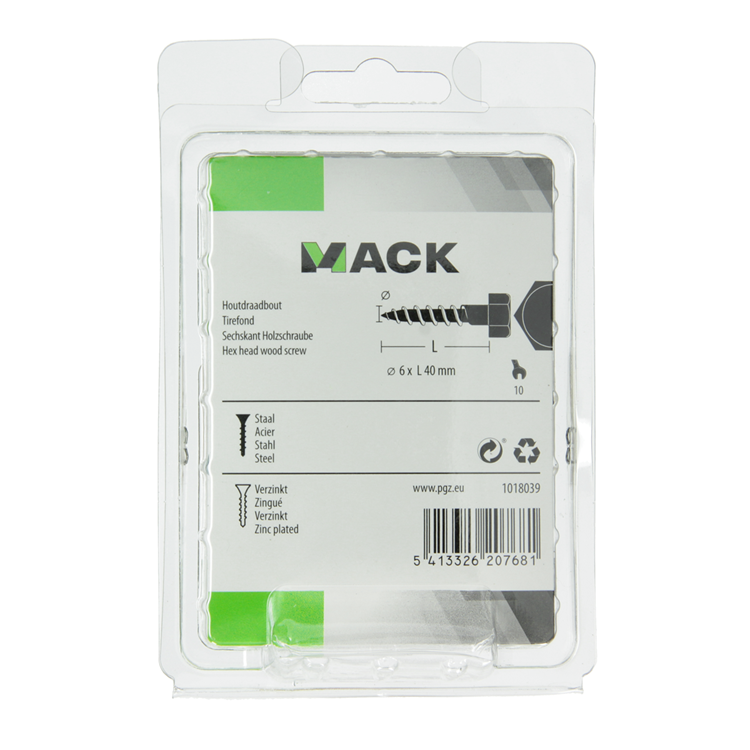 Load image into Gallery viewer, Mack 1018039 - houtdraadbout staal verzinkt 32 st 6 x 40 mm | 5 stuks