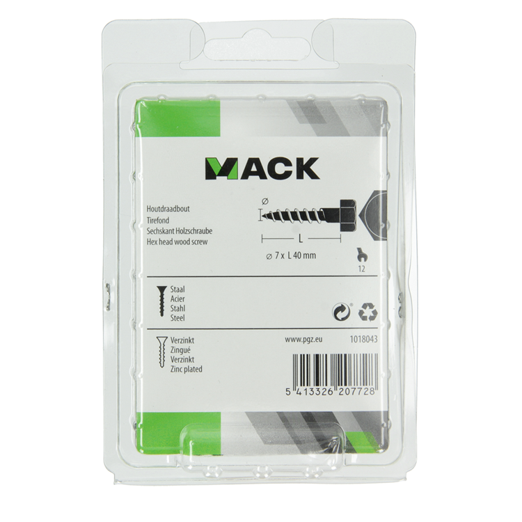 Load image into Gallery viewer, Mack 1018043 - houtdraadbout staal verzinkt 27 st 7 x 40 mm | 5 stuks