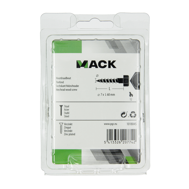 Load image into Gallery viewer, Mack 1018045 - houtdraadbout staal verzinkt 22 st 7 x 60 mm | 5 stuks