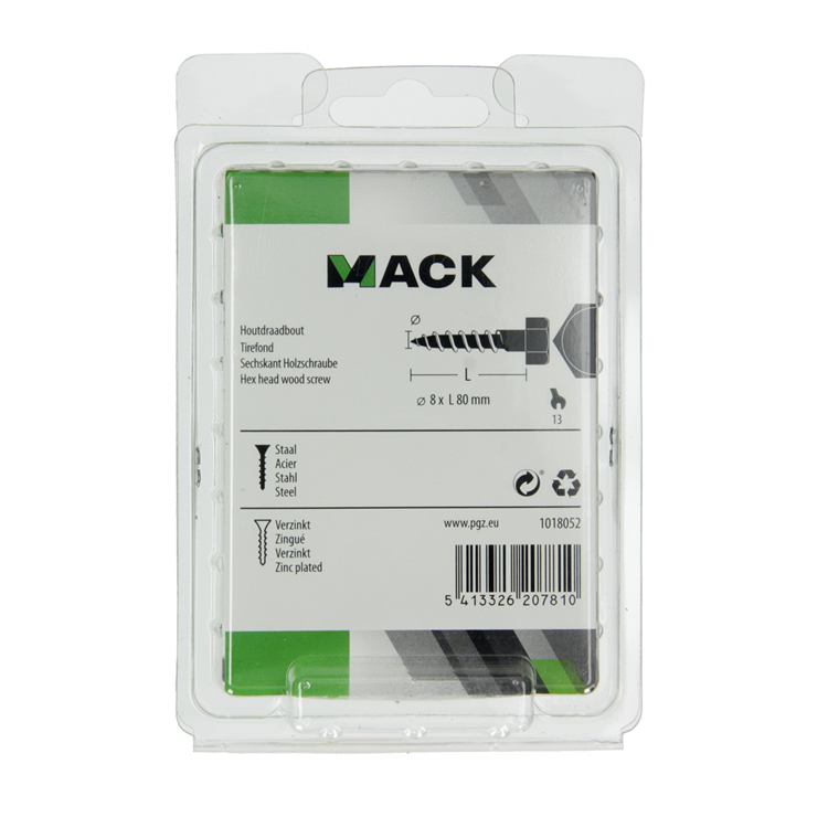 Load image into Gallery viewer, Mack 1018052 - houtdraadbout staal verzinkt 13 st 8 x 80 mm | 5 stuks