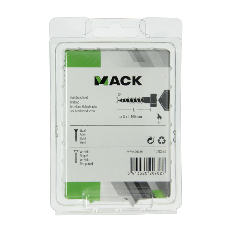 Load image into Gallery viewer, Mack 1018053 - houtdraadbout staal verzinkt 11 st 8 x 100 mm | 5 stuks
