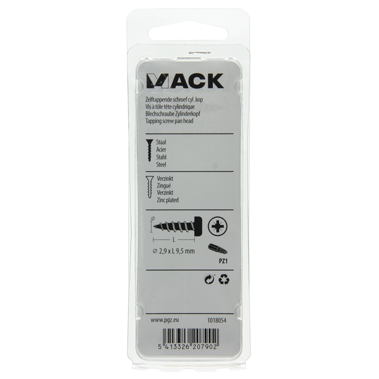 Load image into Gallery viewer, Mack 1018054 - zelftappende schroef cylkop verz.110 st 2,9 x 9,5 mm | 10 stuks