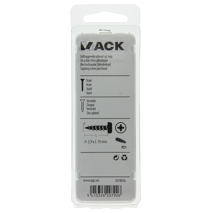 Load image into Gallery viewer, Mack 1018056 - zelftappende schroef cylkop verz. 80 st 2,9 x 19 mm | 10 stuks