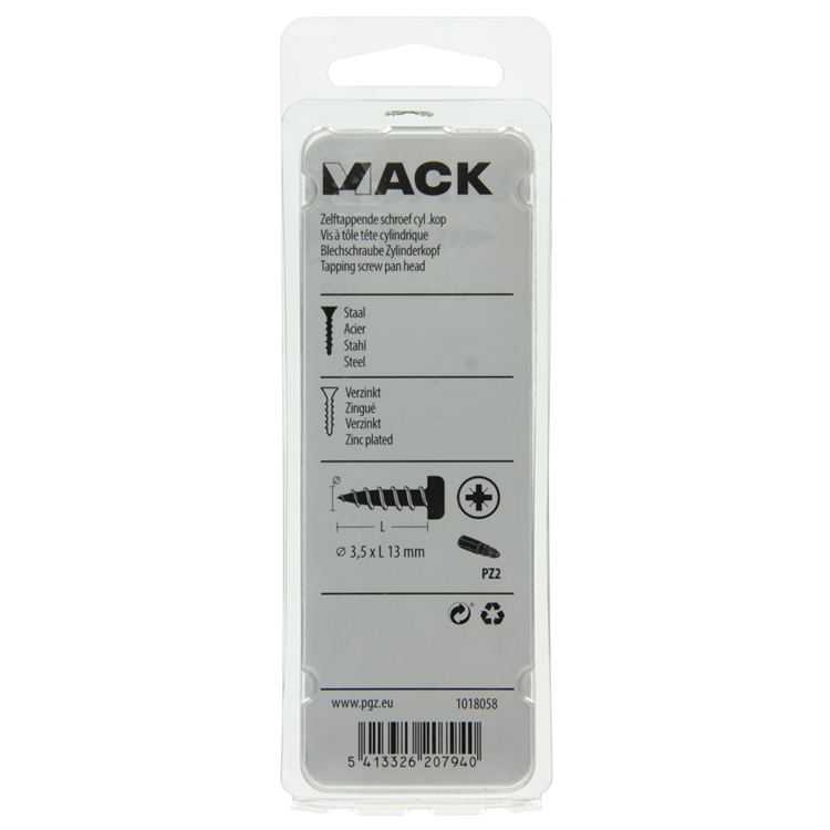 Load image into Gallery viewer, Mack 1018058 - zelftappende schroef cylkop verz. 78 st 3,5 x 13 mm | 10 stuks
