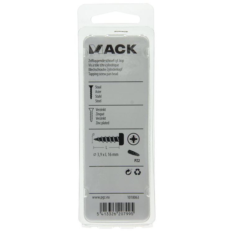 Load image into Gallery viewer, Mack 1018063 - zelftappende schroef cylkop verz. 60 st 3,9 x 16 mm | 5 stuks